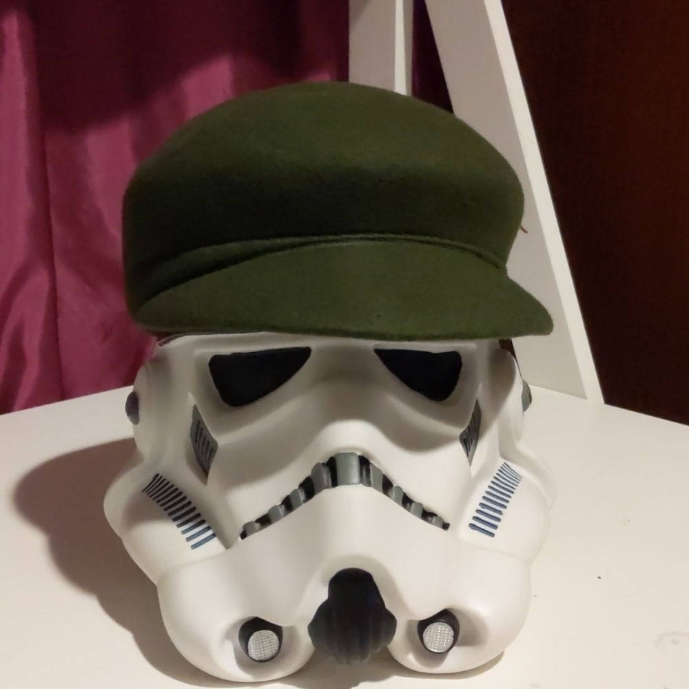 Olive green wool vintage hat